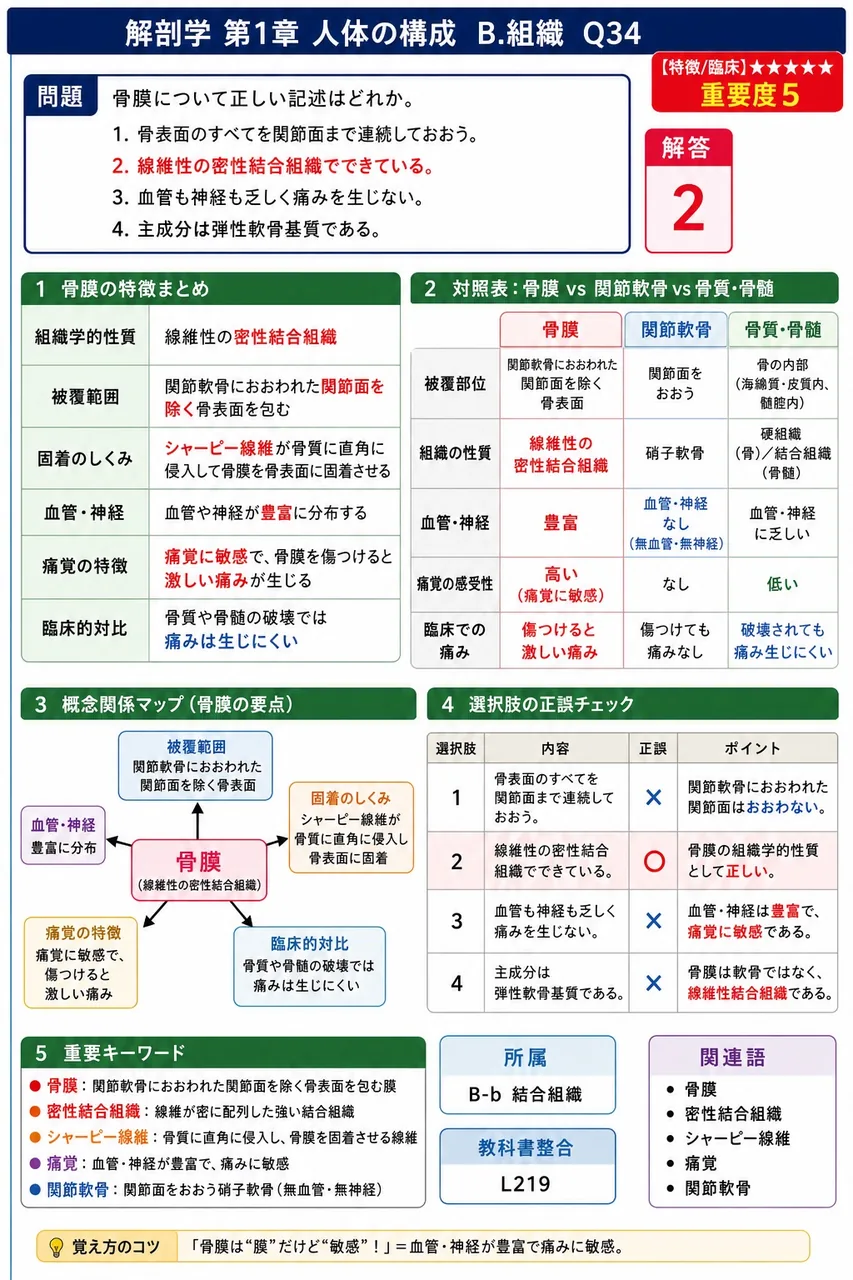 骨膜について正しい記述はどれか。 解説図