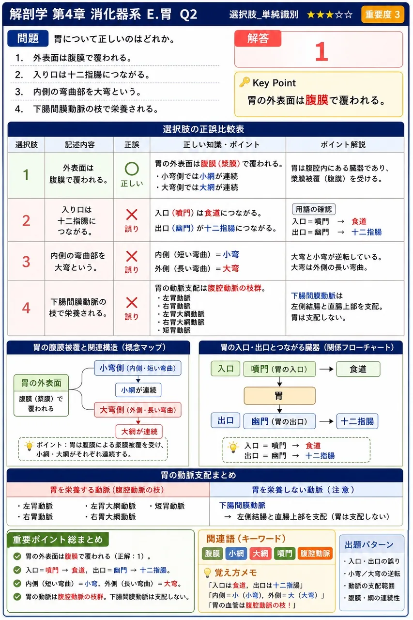 胃底腺と幽門腺の構成細胞数の比較として正しいのはどれか。 解説図