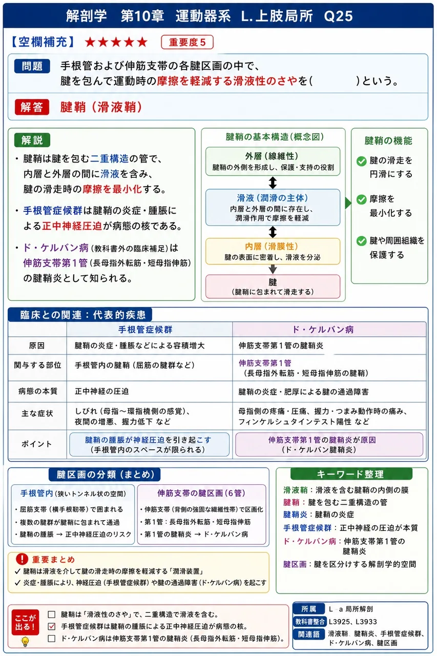 手根管症候群でみられる主症状として正しいのはどれか。 解説図