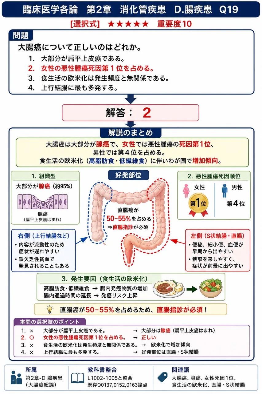 大腸癌について正しいのはどれか。 解説図