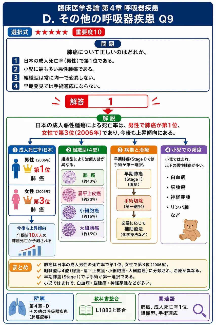 肺癌について正しいのはどれか。 解説図