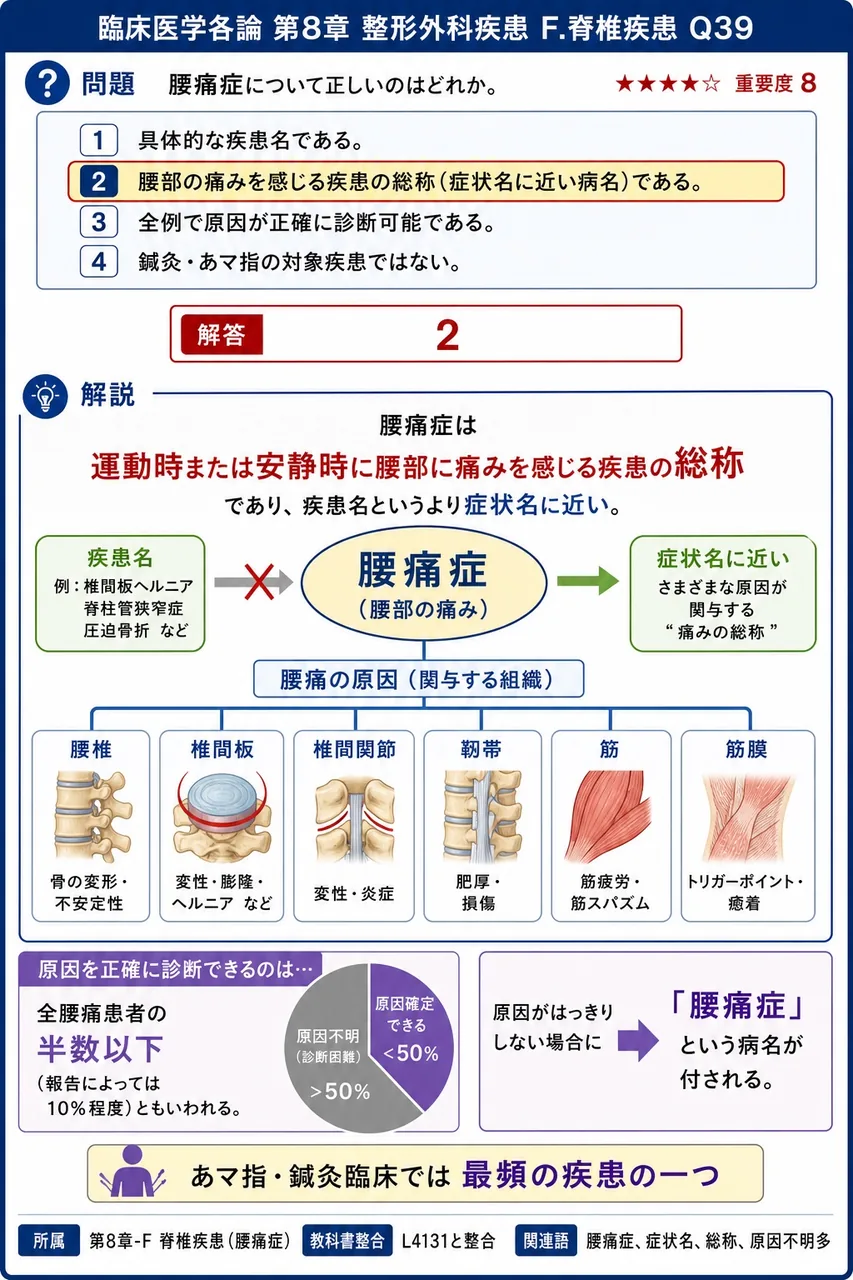腰痛症について正しいのはどれか。 解説図