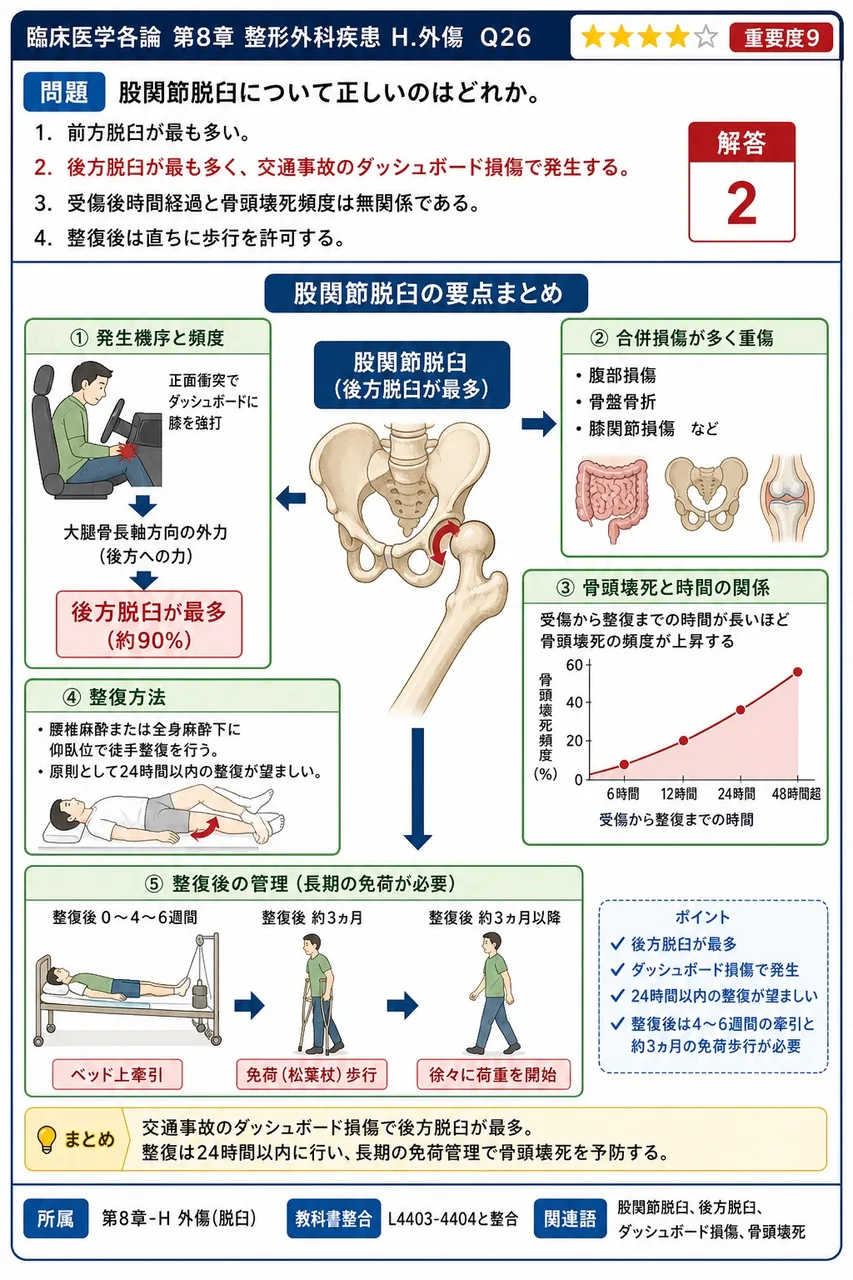 股関節脱臼について正しいのはどれか。 解説図